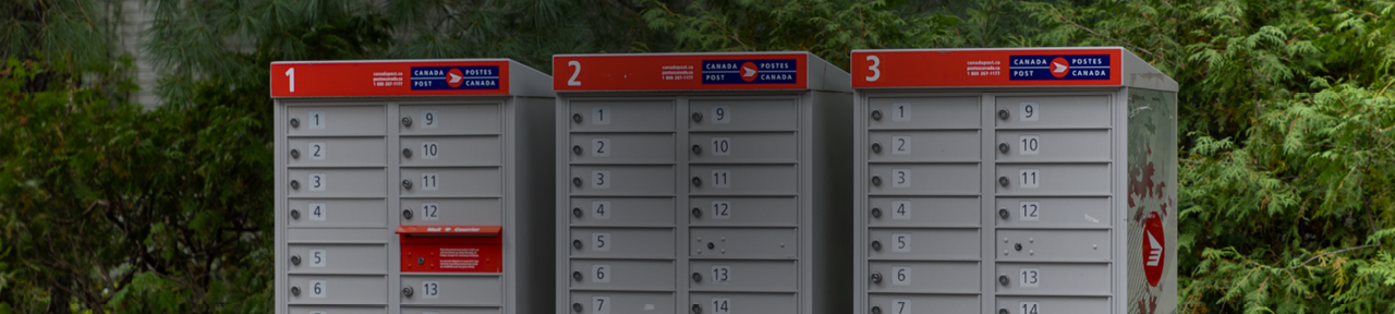 Three Canada Post Mailboxes