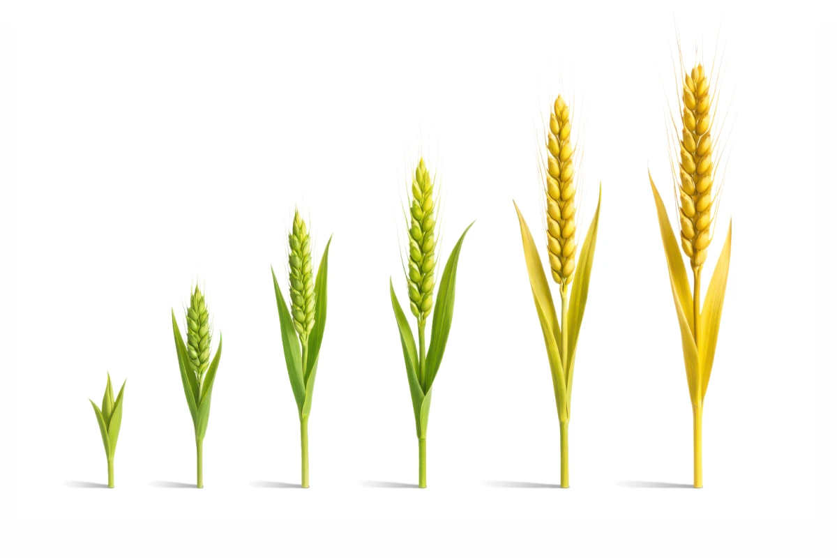 Grow your money with FirstOntario Investment Shares. Five stalks of wheat increasing in size and maturity.