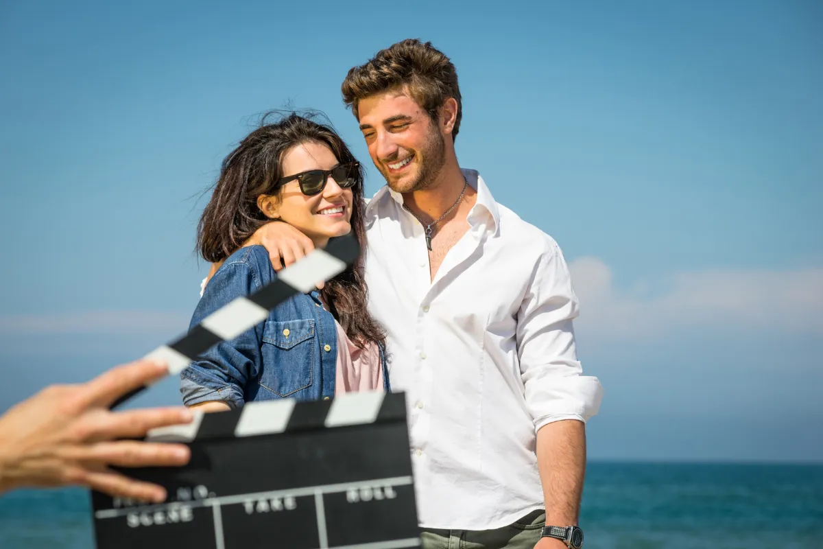 Creative professionals on a film production set, demonstrating becoming a full-time artist in the film and entertainment industry.